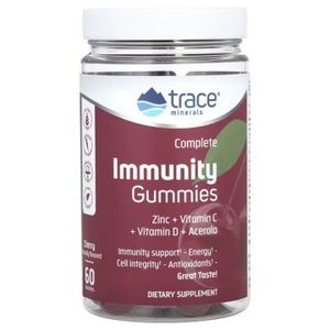Trace Minerals, Complete Immunity, со вкусом вишни, жевательные таблетки, 60 шт.