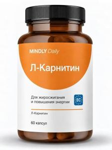 MINDLY, L-карнитин L-тартрат (ускорение метаболизма), капсулы, 60 шт.