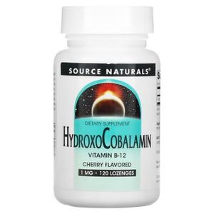 Source Naturals, Витамин B12 (гидроксокобаламин), таблетки для рассасывания, 120 шт.