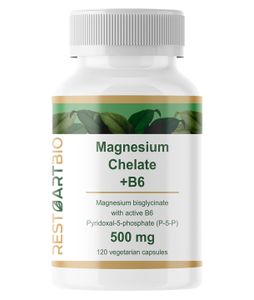 Restartbio, Магний (бисглицинат)+ B6 (P-5-P), капсулы, 120 шт.