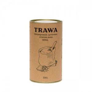 TRAWA, Обезжиренная и дробленая льняная семечка (мука), 500 г.