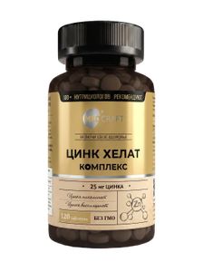 MEDCRAFT, Цинка хелат комплекс, таблетки, 120 шт.