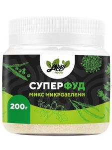 Yappi, Суперфуд Supergreens (клетчатка для кишечника), порошок, 200 г