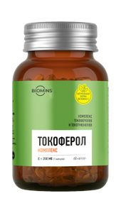 Biomins, Витамин E (комплекс токоферолов и токотриенолов), капсулы, 60 шт.