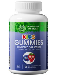 Green Leaf Formula, Комплекс для зрения, со вкусом лесных ягод, жевательные таблетки, 60 шт.