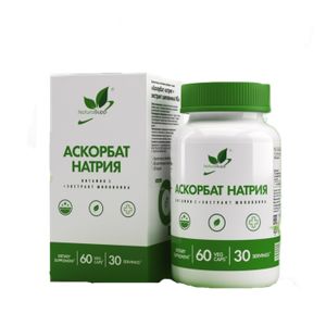 NaturalSupp, Аскорбат натрия + экстракт шиповника, капсулы, 60 шт.