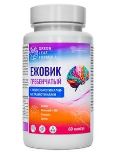 Green Leaf Formula, Ежовик гребенчатый + Бакопа Монье, (ноотропный комплекс), капсулы, 30 шт.