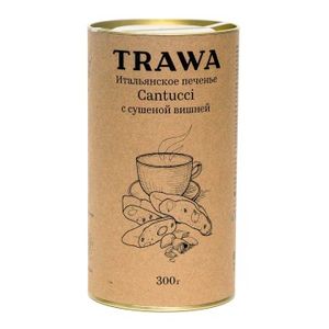TRAWA, Кантуччи с сушеной темной вишней, печенье, 300 г.