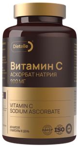 Dietelle, Витамин C (аскорбат натрия), капсулы, 60 шт.