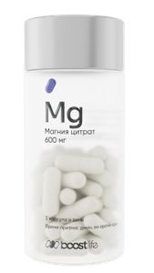 BOOSTLIFE, Магний (цитрат) + витамин В6 (пиридоксина гидрохлорид), капсулы, 30 шт.
