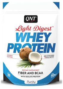QNT, Протеин «Light Digest Whey Protein», со вкусом кокоса, порошок, 500 г