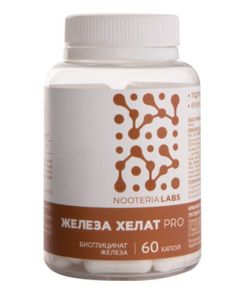 Nooteria Labs, Железа Хелат PRO (бисглицинат железа), капсулы, 60 шт.