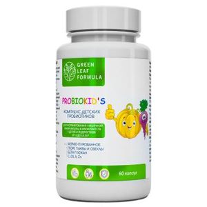 Green Leaf Formula, PROBIOKID'S (комплекс детских пробиотиков), капсулы, 60 шт.