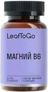 Leaftogo, Магний (цитрат) + В6, капсулы, 120 шт.