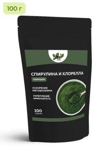Yappi, Спирулина и хлорелла, порошок, 100 г
