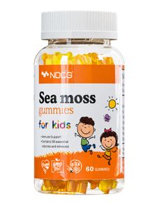 NDCG, Sea Moss for kids (ирландский мох), со вкусом апельсина, жевательные конфеты, 60 шт.