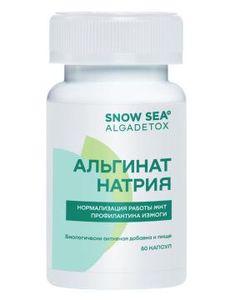 SNOW SEA, Альгинат натрия АЛЬГАДЕТОКС® (для ЖКТ и очищения организма), капсулы, 60 шт.