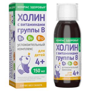 Компас Здоровья, Успокоительный комплекс с холином и витаминами группы В, жидкость, 150 мл