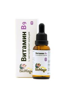 BioMagic, Витамин B9 (L-метилфолат кальция), жидкость, 30 мл