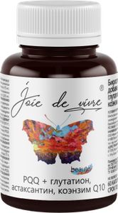 Joie de vivre, Антиоксидантный комплекс PQQ + коэнзим Q10, астаксантин, глутатион, капсулы, 60 шт.