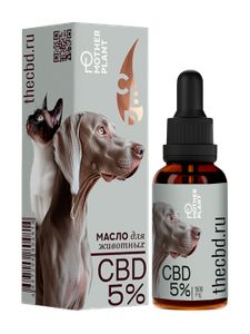 MotherPlant, CBD масло для животных 5% «Изолят» (без привкуса), жидкость, 30 мл