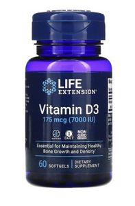 Life Extension, Витамин D3 (7000 МЕ), капсулы, 60 шт.