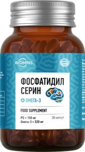 Biomins, Омега-3 + Фосфатидилсерин, капсулы, 30 шт.
