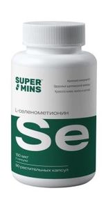 Supermins, Селен (L-селенометионин), растительные капсулы, 90 шт.
