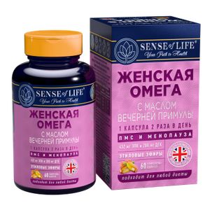 SENSE OF LIFE, Омега-3 с маслом вечерней примулы, капсулы, 60 шт.
