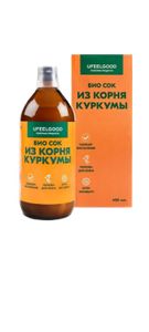 UFEELGOOD, «Био Сок» из корня Куркумы, 450 мл