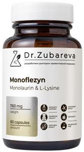 Dr. Zubareva, Монофлезин (монолаурин + L-лизин), капсулы, 60 шт.