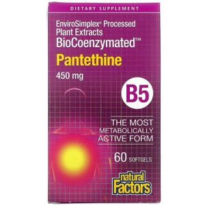 Natural Factors, Витамин B5, капсулы, 60 шт.