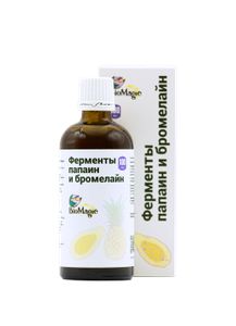 BioMagic, Ферменты папаин и бромелайн, жидкость, 100 мл