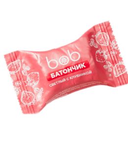 bob, Батончик неглазированный «Светлый с клубникой», 25 г