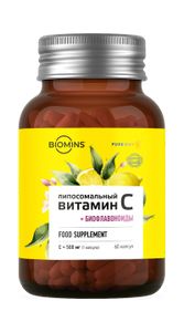 Biomins, Липосомальный витамин C «PureWay» с биофлавоноидами, капсулы, 60 шт.