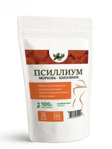 Yappi, Псиллиум с морковью и шиповником, порошок, 250 г