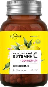 Biomins, Липосомальный витамин C «PureWay» с биофлавоноидами, капсулы, 60 шт.