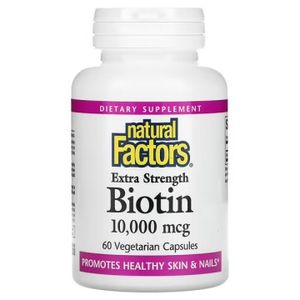 Natural Factors, Биотин (повышенной силы действия), капсулы, 60 шт.
