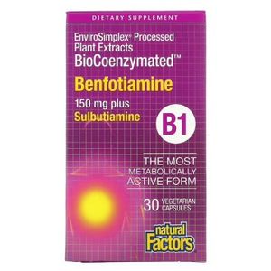 Natural Factors, Витамин B1 (бенфотиамин плюс сульбутиамин), капсулы, 30 шт.